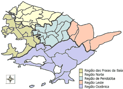 Niterói - Divisão por Regiões